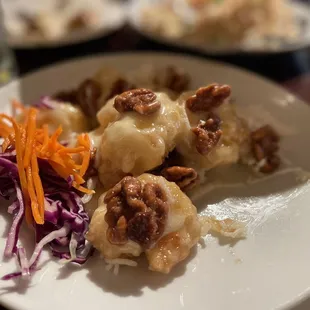 60. Honey Walnut Prawns there are a few missing prawns from this photo because I wasn&apos;t fast enough on the draw