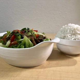 Beef Salad with a side of Jasmine Steamed Rice, from Indochine!!!