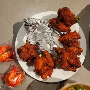 a plate of fried food