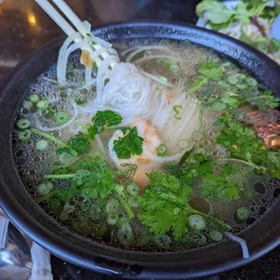 Shrimp Pho with Veggie Broth