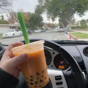 Thai ice tea boba