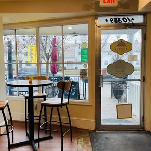 the entrance to the restaurant