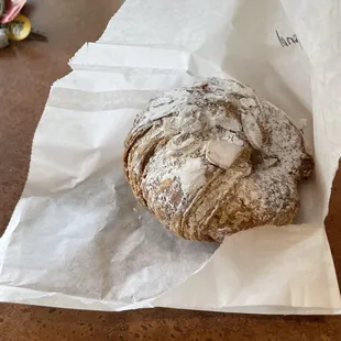 Almond croissant! Flaky deliciousness!