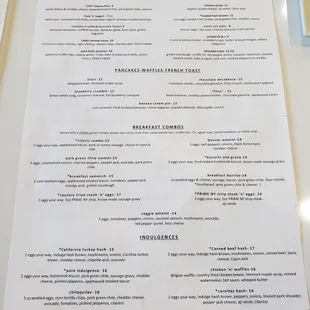Menu as of Nov 2022