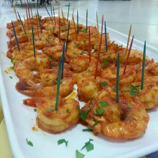 Tiger prawns with smoked paprika and honey sauce