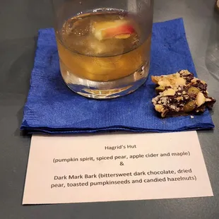 a drink and a note