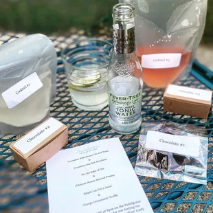 Gin cocktails and chocolate pairing