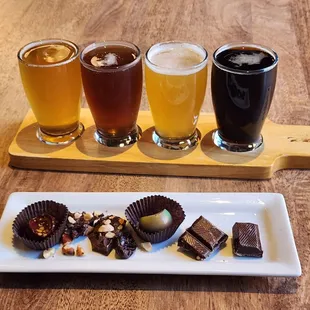 four different types of chocolate