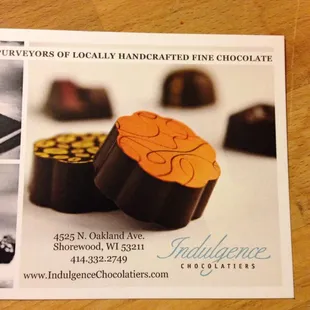 chocolates on display