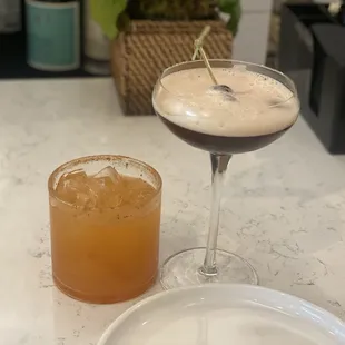 Spiced ram Rita and a Manhattan