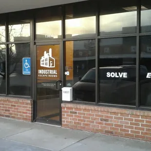 Industrial Escape Rooms storefront.