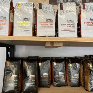 a variety of coffee bags