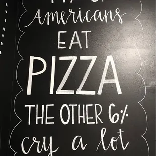 a blackboard with white lettering