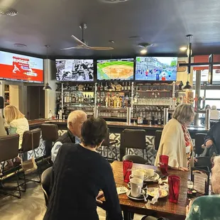 Seating area and bar