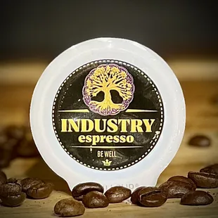 Keurig compatible Industry Coffee espresso roast pod.  Ground fresh and filled in house.