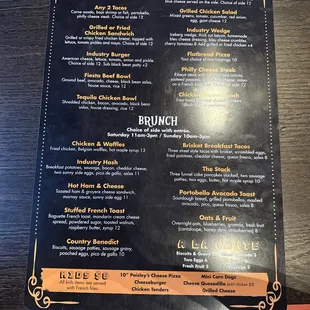 This is the brunch and lunch menu