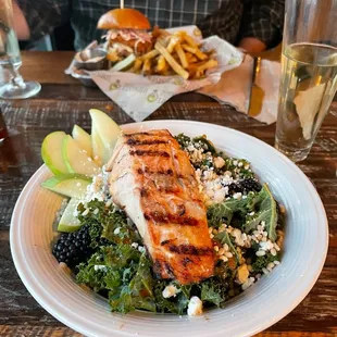 9th Ward Salad (hot chicken sandwich in the back)