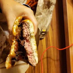 Perfectly cooked burger