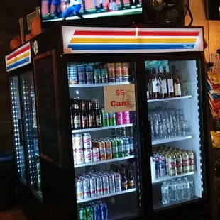a display of sodas and soft drinks