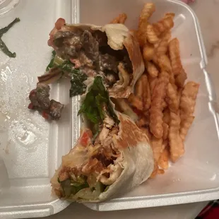 Philly Cheesesteak wrap &amp; BBQ chicken wrap