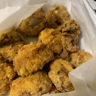 Fried mushrooms. Well seasoned batter. Nice crisp/crunch.