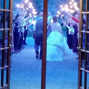 Wedding send off at an event we catered at River Glen Country Club in Fishers, Indiana