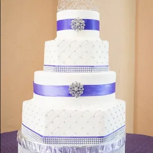 a three tiered wedding cake