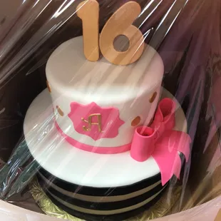 Sweet 16 cake with "Kate Spade" Theme