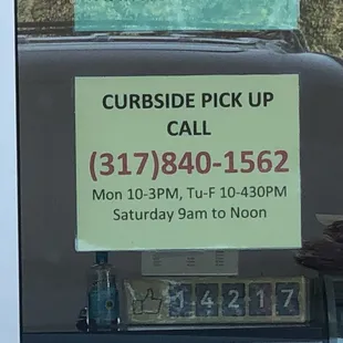 a curbside pick up call