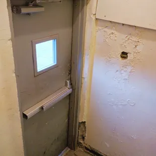 Beautiful back entrance falling apart with water damage.