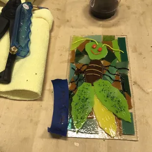 My bug after glass "glitter" on wings