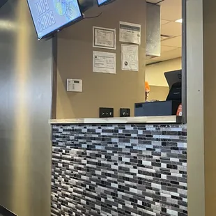 the front desk of a restaurant