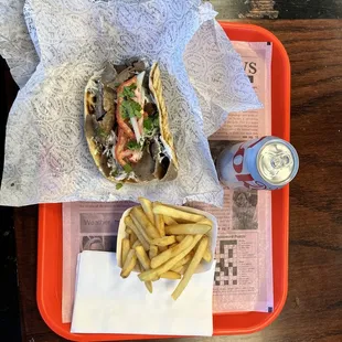Gyro, Fries and Diet Coke