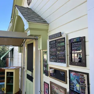 The menu and front door