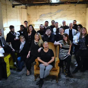 a group of people posing for a picture