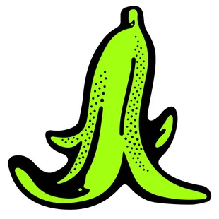 a green banana with black dots