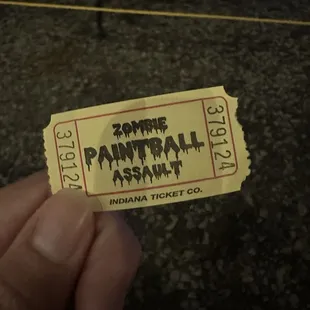 Zombie paintball assault ticket