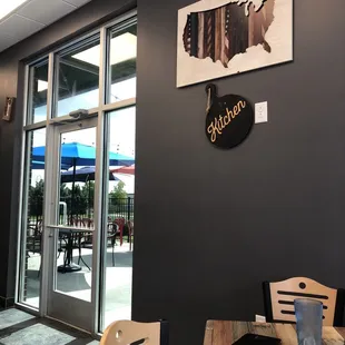 the entrance to the restaurant