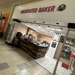 the inside of a bakery