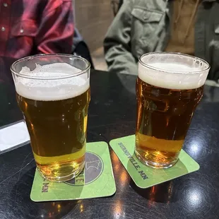 two glasses of beer