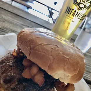 Awesome burger from the food truck out back!