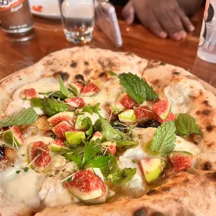 a pizza on a table