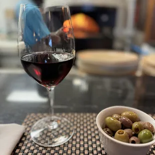 Wine and olives