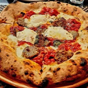 a pizza on a plate