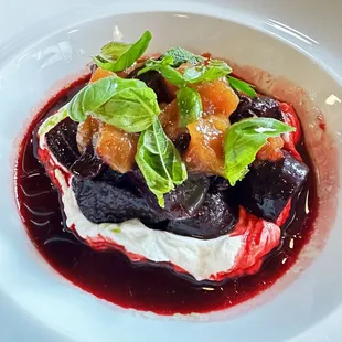 Beets, red papaya, mustard and seasoned yogurt. Another delicious winner.
