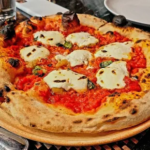 a pizza on a plate