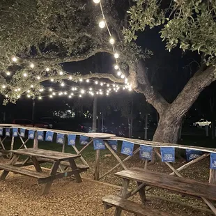 Outdoor seating off the patio