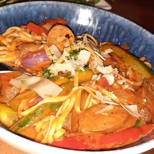 Italian sausage caccioatore,  very, very spicy!!!