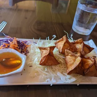 Crab cheese puffs.  Order comes with 6, this was after I ate one.