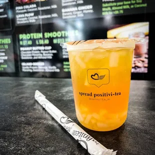 Lil Lychee (Passion Fruit Black Tea with Lychee Jelly)